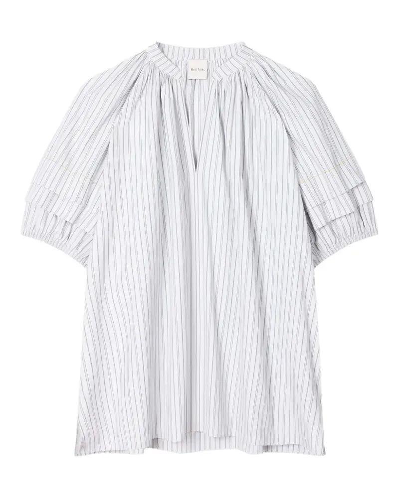 Paul Smith striped-pattern V-neck top - Weiß Weiß