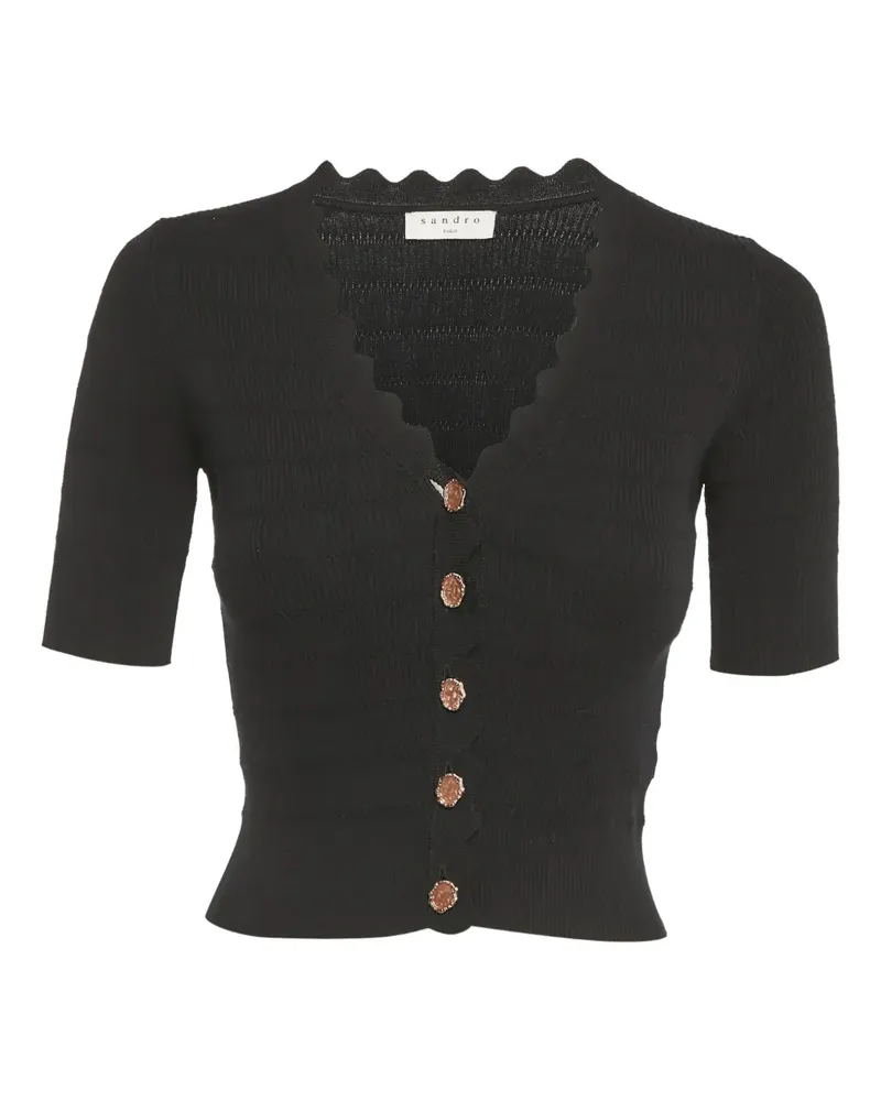 Sandro Gerippter Cardigan - Schwarz Schwarz