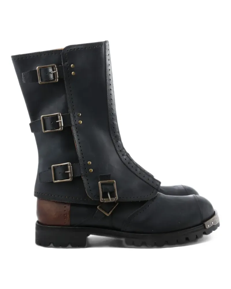 Ziggy Chen buckle-strap brogue boots - Schwarz Schwarz