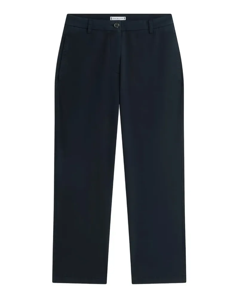 Tommy Hilfiger logo-patch straight-leg trousers - Blau Blau