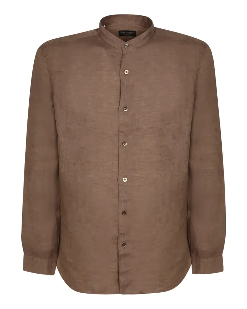 Dell'oglio band-collar long-sleeve shirt - Braun Braun