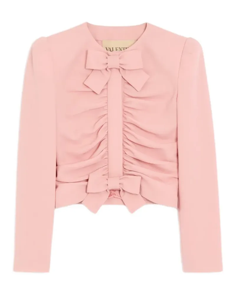 Valentino Garavani cropped jacket in crispy light wool - Rosa Rosa