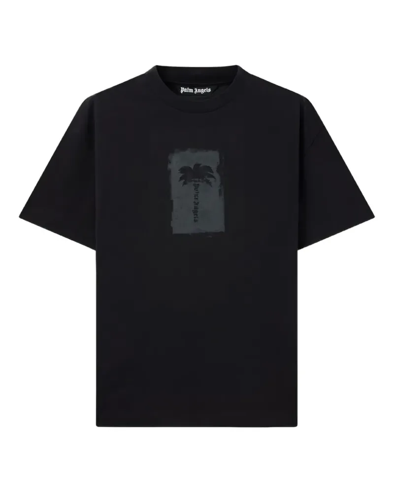 Palm Angels Gebürstetes Palm Tree T-Shirt - Schwarz Schwarz