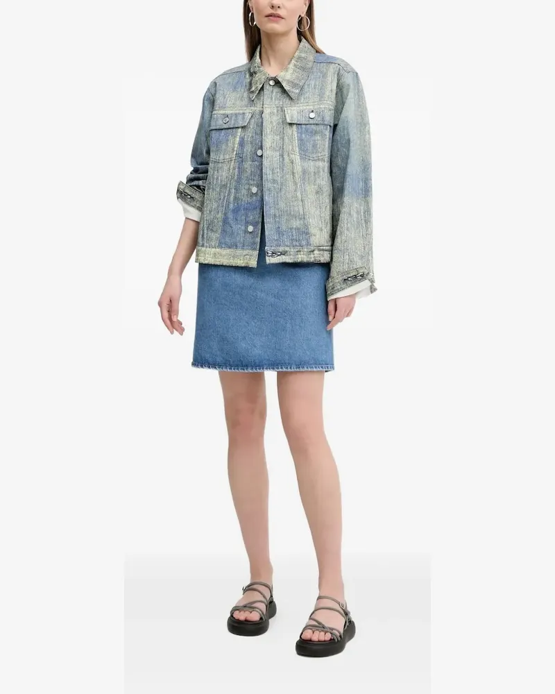 HUGO BOSS Jeanslatzkleid mit Logo-Stickerei - Blau Blau