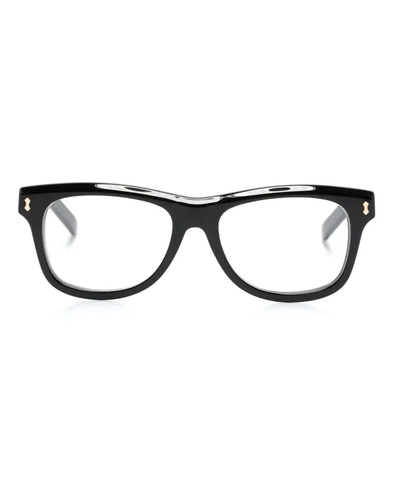 Gucci Eckige Brille mit Logo-Prägung - Schwarz Schwarz