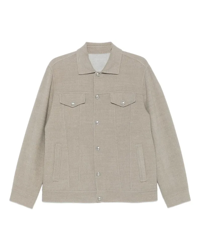 Eleventy Hemdjacke mit Klappentasche - Grau Grau