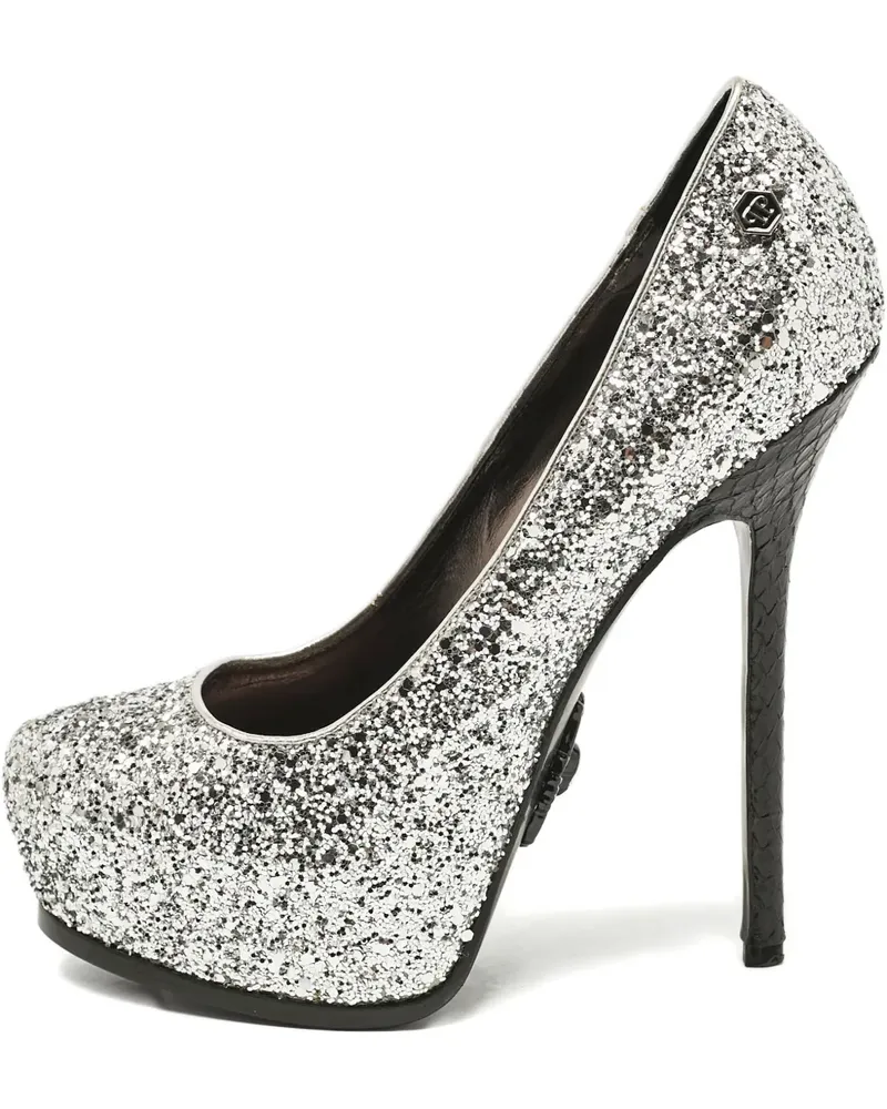 Philipp Plein Pumps mit Schlangen-Effekt - Silber Silber