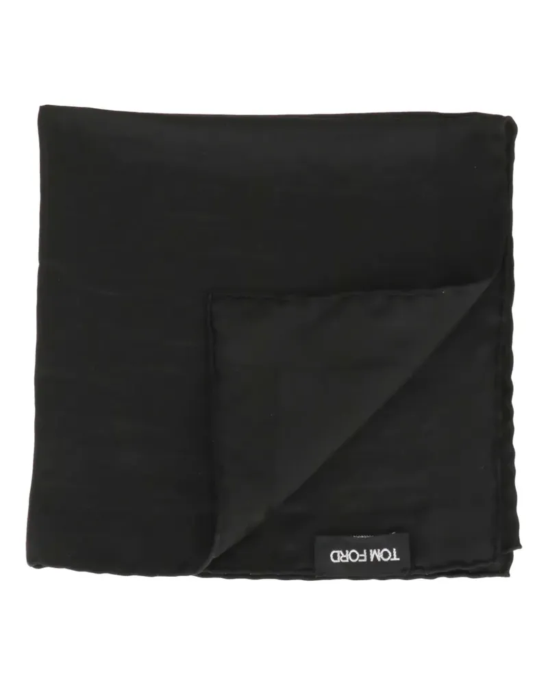 Tom Ford logo-patch pocket square - Schwarz Schwarz