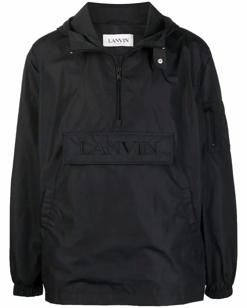 Lanvin Windbreaker mit Logo-Stickerei - Schwarz Schwarz