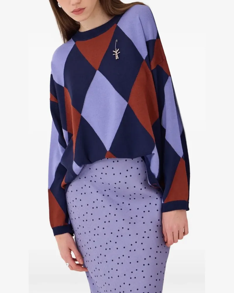 ottod’Ame Pullover mit geometrischem Muster - Violett Violett
