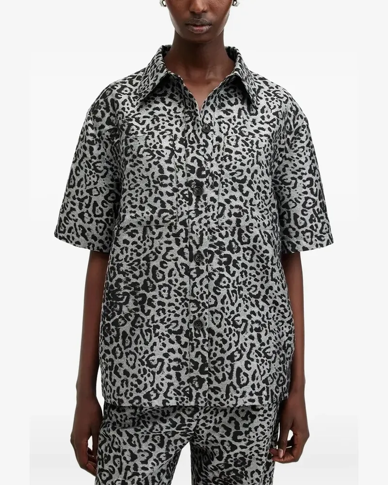 AllSaints Jemi Hemd mit Leoparden-Print - Grau Grau