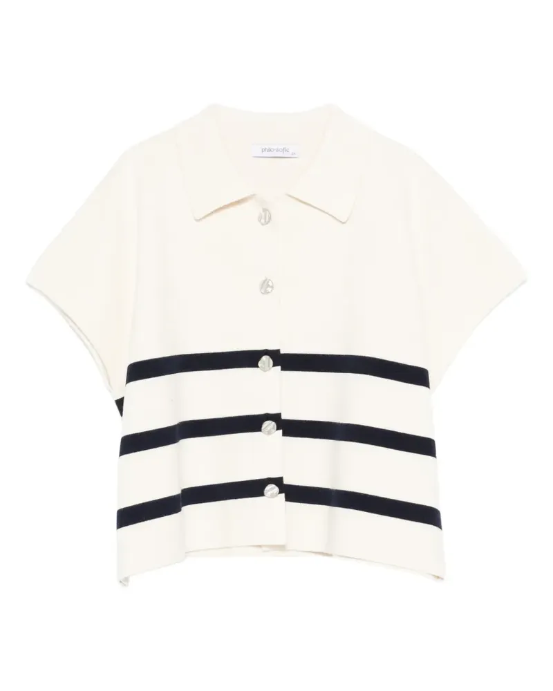 philo-sofie striped button cardigan - Nude Nude