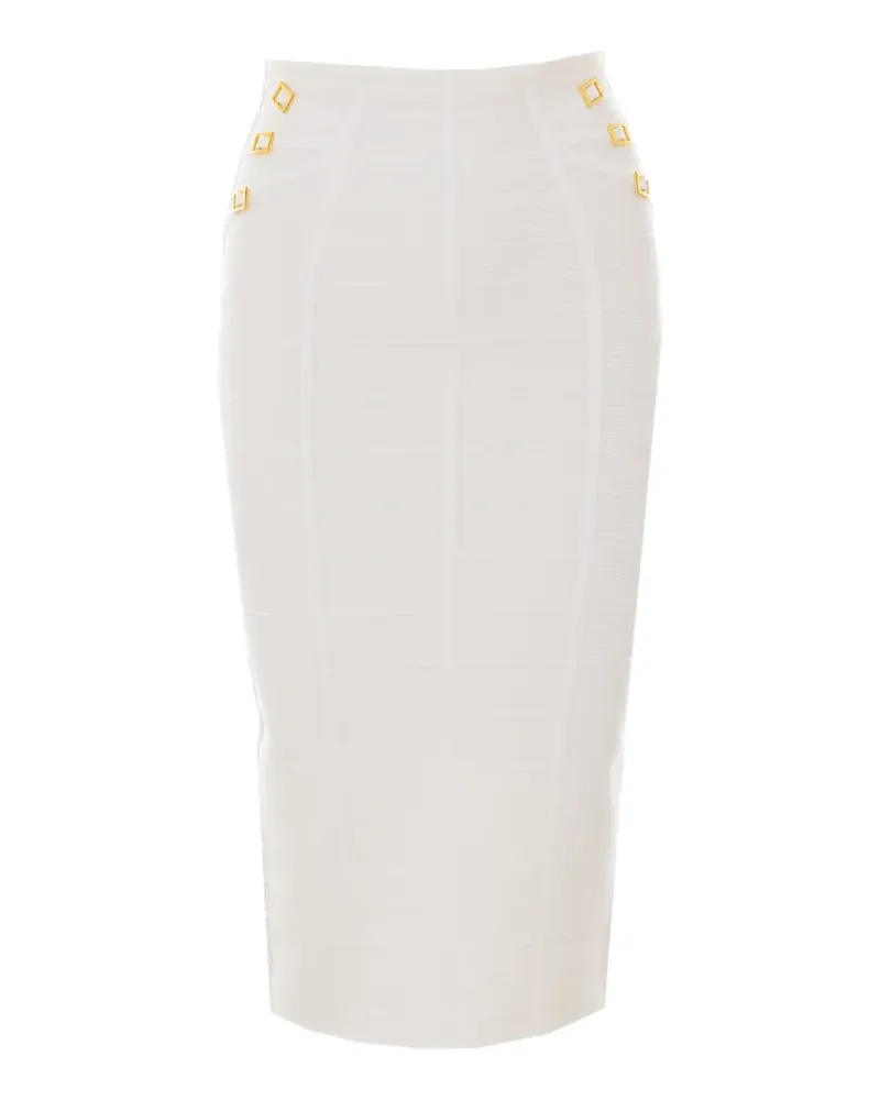 Elisabetta Franchi buckle-embellishment midi skirt - Weiß Weiß