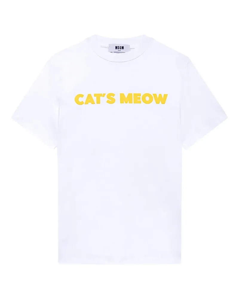 MSGM T-Shirt mit Slogan-Print - Weiß Weiß