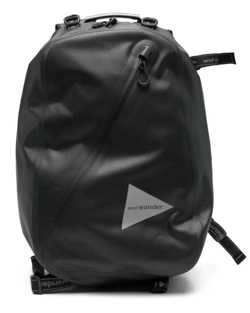 and wander Wasserfester Rucksack - Schwarz Schwarz
