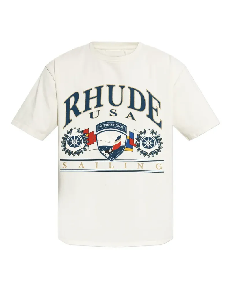 RHUDE T-Shirt mit grafischem Print - Nude Nude