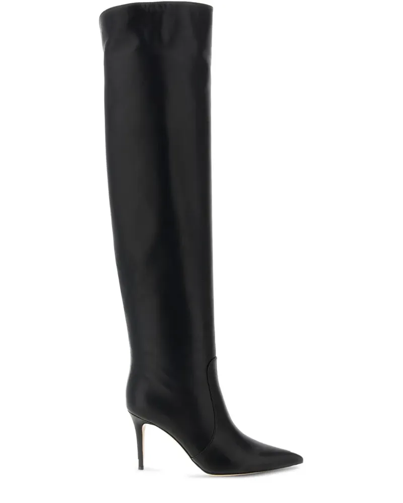 Gianvito Rossi Hansen Cuissard Stiefel mit spitzer Kappe 85mm - Schwarz Schwarz