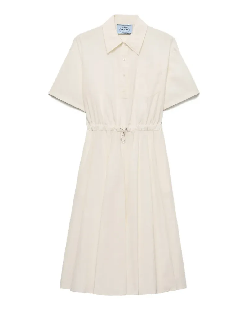 Prada Kurzarm-Kleid aus technischem Pongé - Nude Nude
