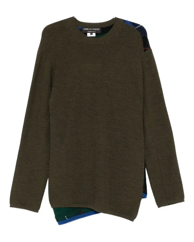 Comme des Garçons ribbed panelled sweater - Grün Grün
