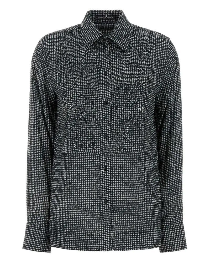 Ermanno Scervino Hemd mit Hahnentrittmuster - Schwarz Schwarz