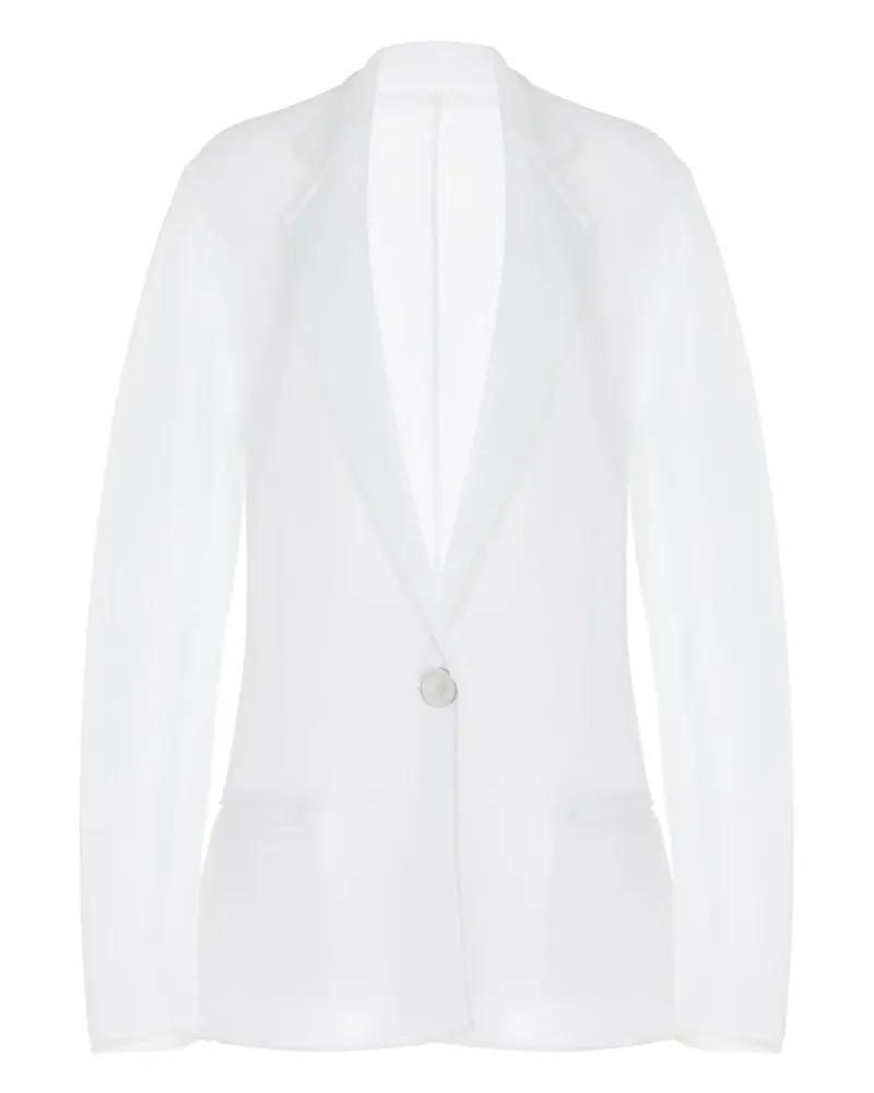 Brandon Maxwell Semi-transparente Pearl Jacke - Weiß Weiß