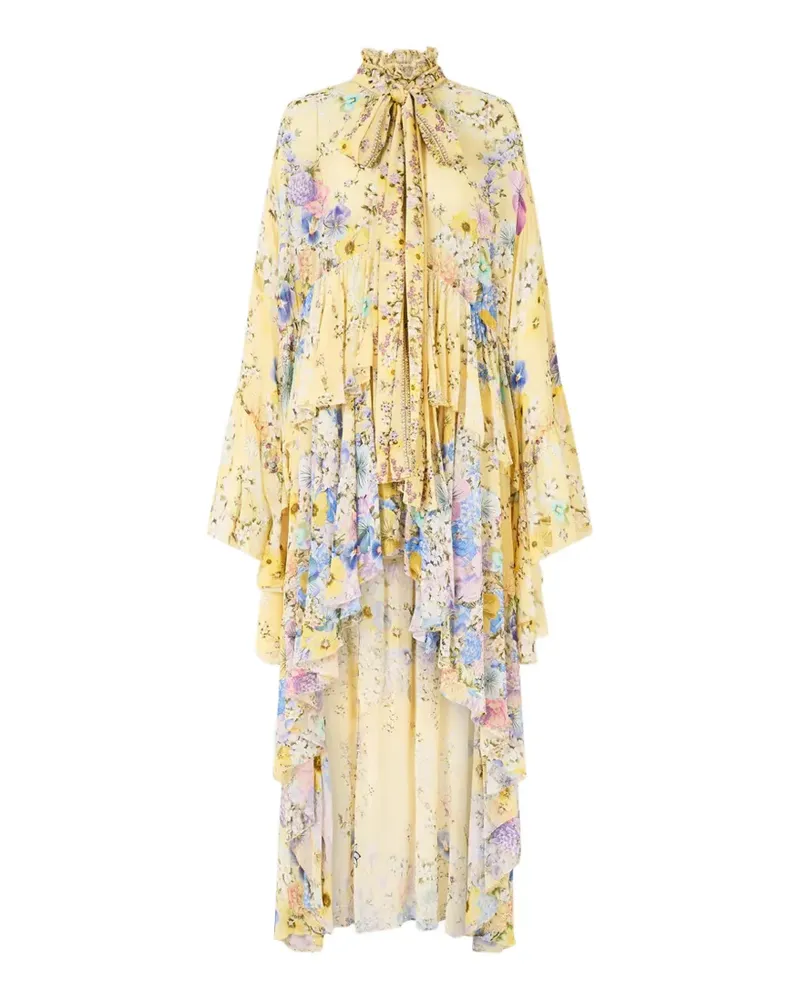 Camilla ruffled floral print dress - Gelb Gelb