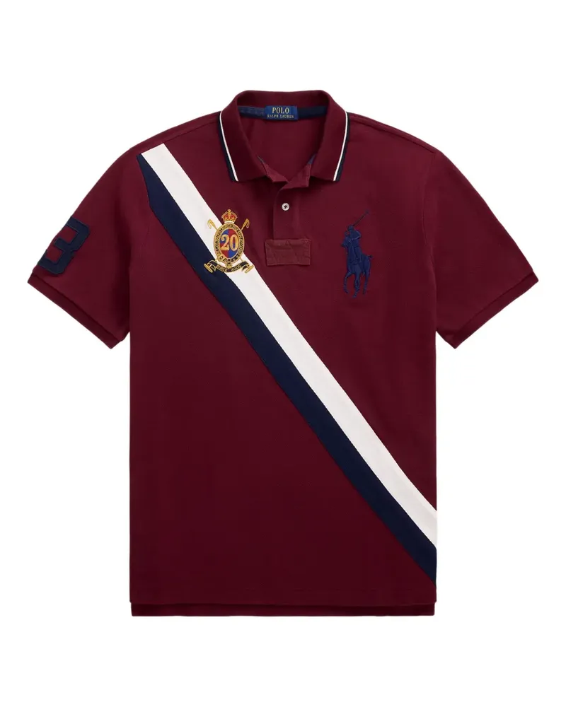 Ralph Lauren Poloshirt mit diagonalen Streifen - Rot Rot