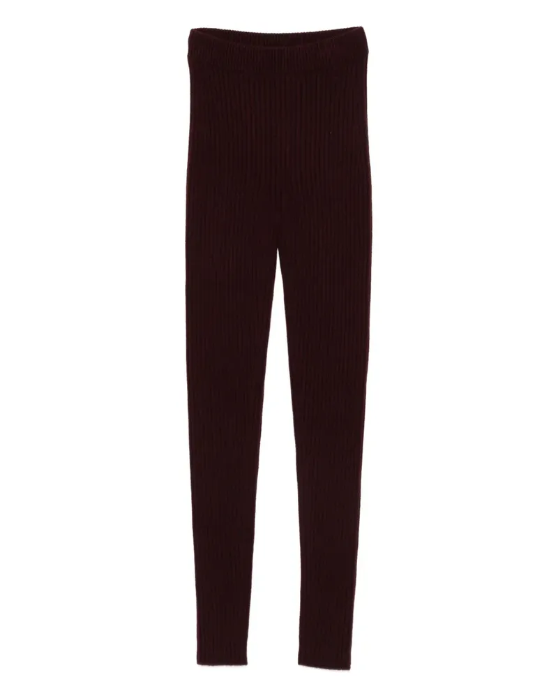 Max Mara Gerippte Leggings - Rot Rot