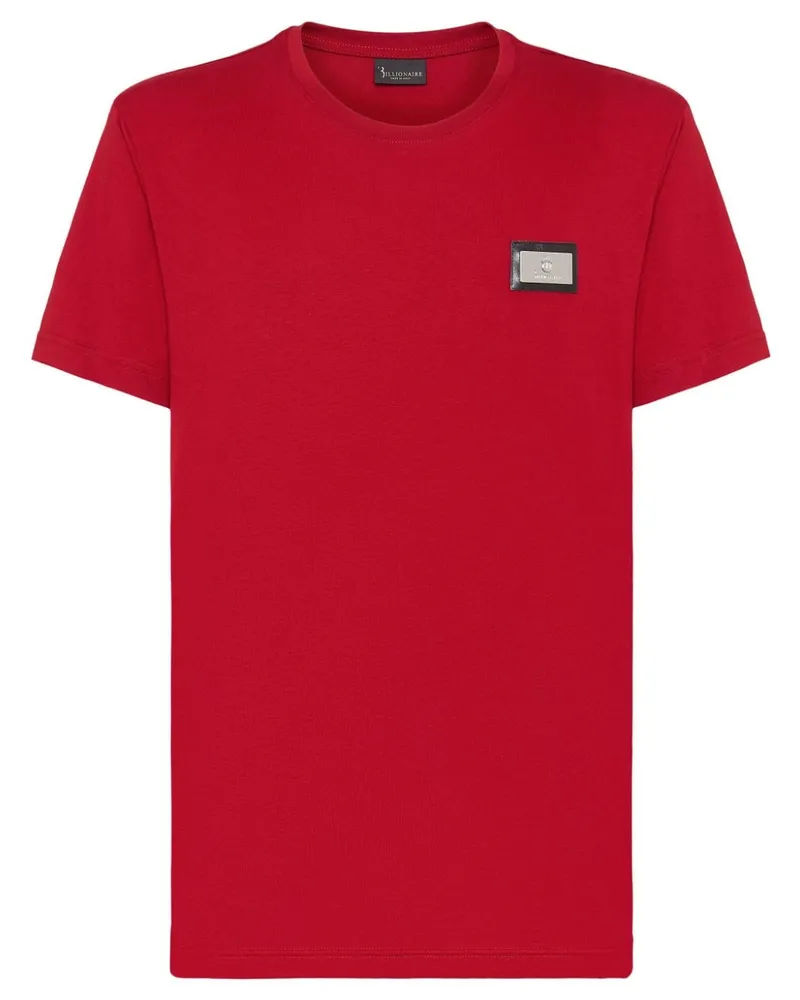 Billionaire T-Shirt mit Logo-Schild Rot