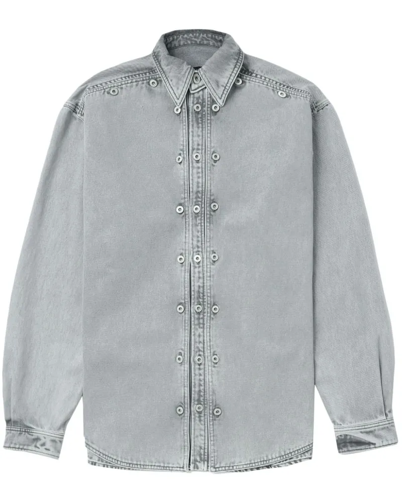 Y/PROJECT Ausgeblichenes Jeanshemd im Layering-Look - Grau Grau