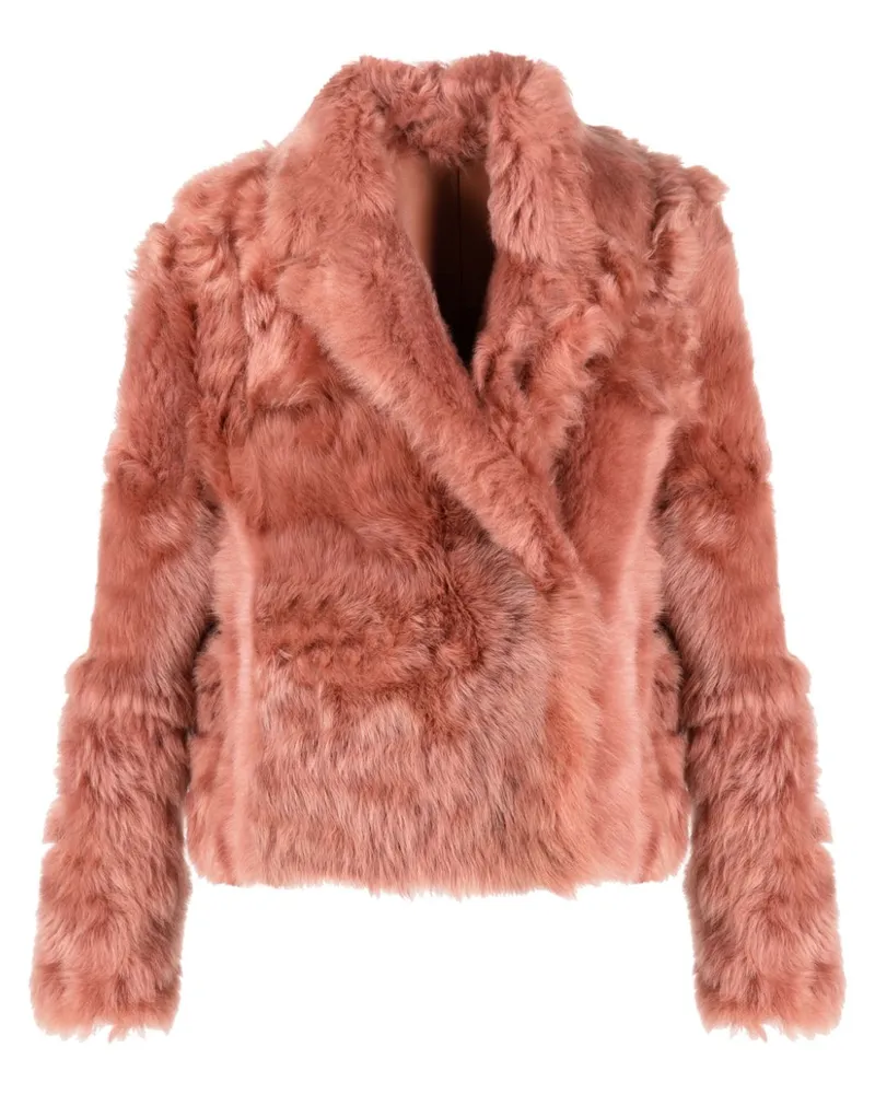 Yves Salomon Cropped-Jacke aus Shearling - Rosa Rosa