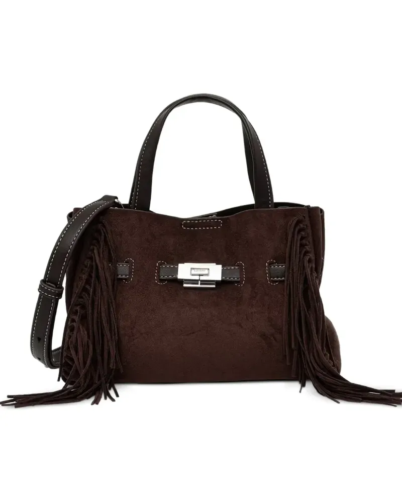 DKNY Schultertasche mit Fransen - Braun Braun