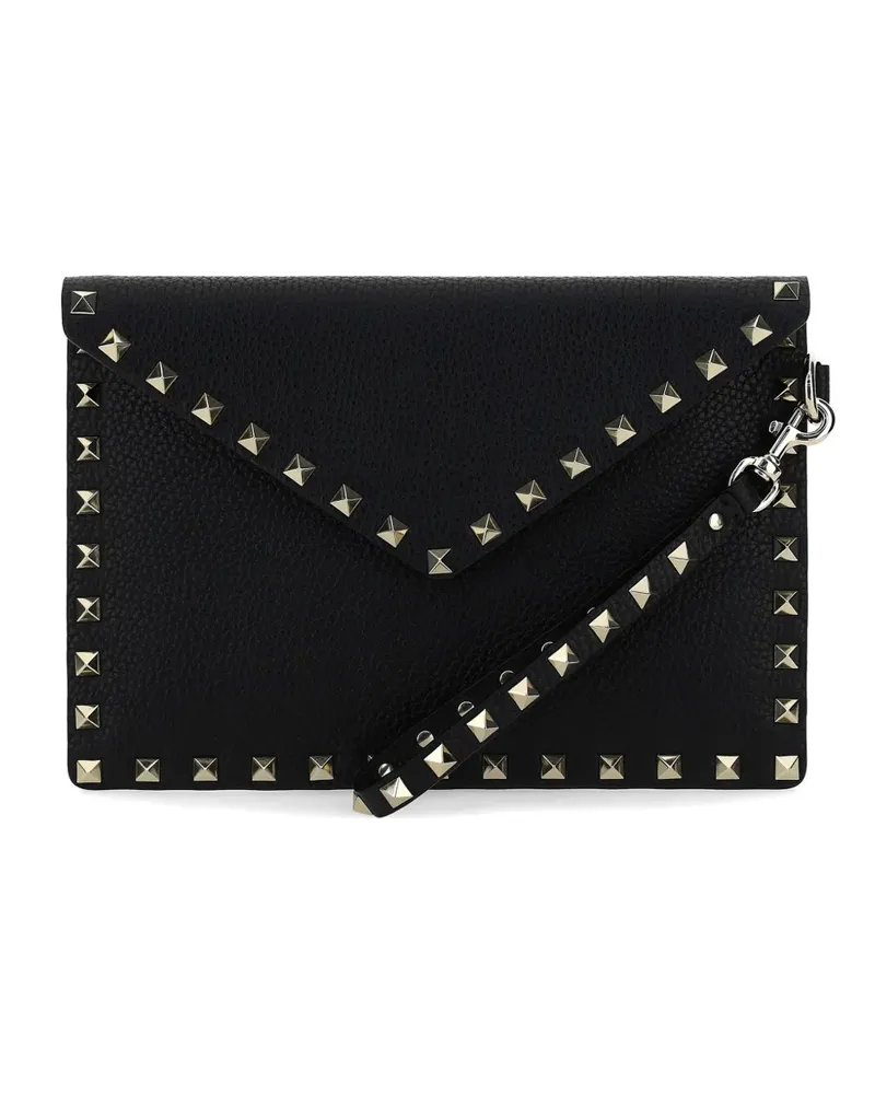 Valentino Garavani Rockstud leather clutch bag - Schwarz Schwarz