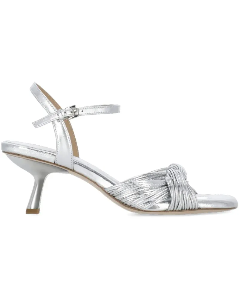 ash Geknotete Sandalen mit Knöchelriemen 70mm - Silber Silber