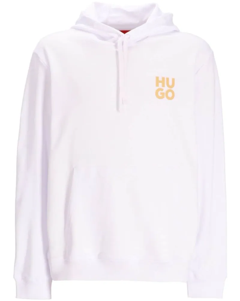 HUGO BOSS Hoodie mit Logo-Print - Weiß Weiß