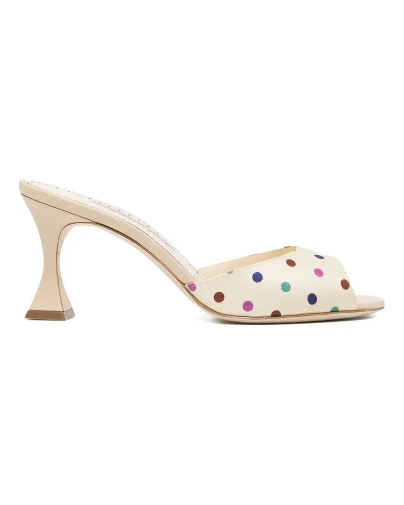Manolo Blahnik Sandalen mit Polka Dots 70mm - Nude Nude