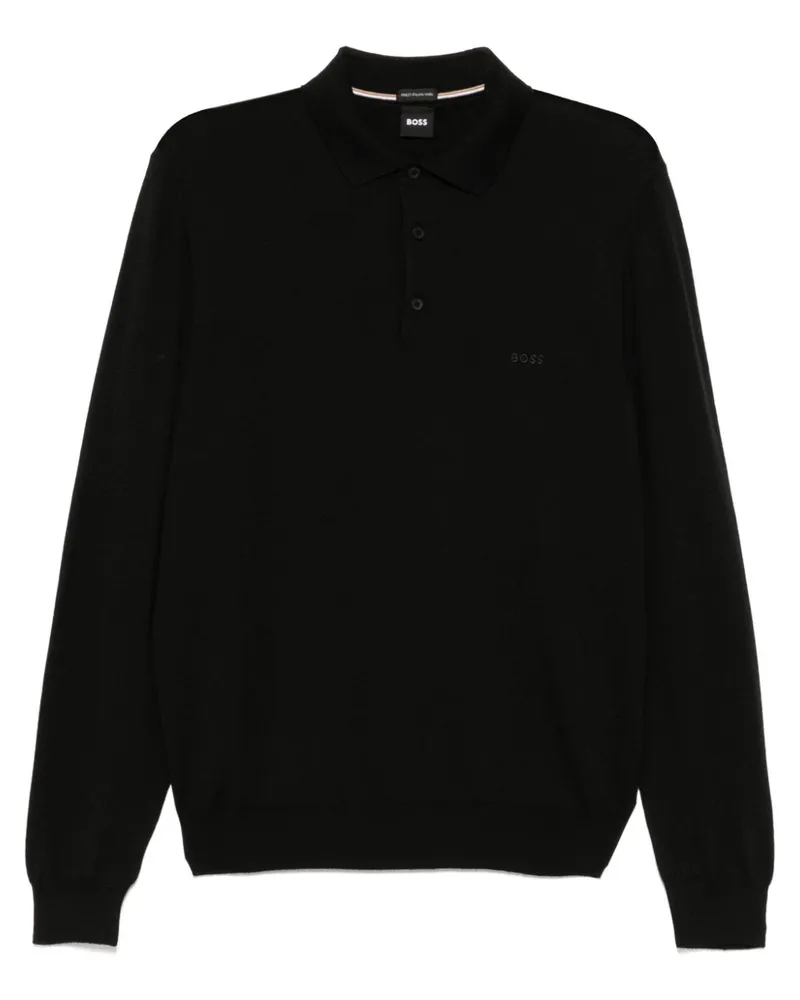 HUGO BOSS Pullover mit Polokragen - Schwarz Schwarz