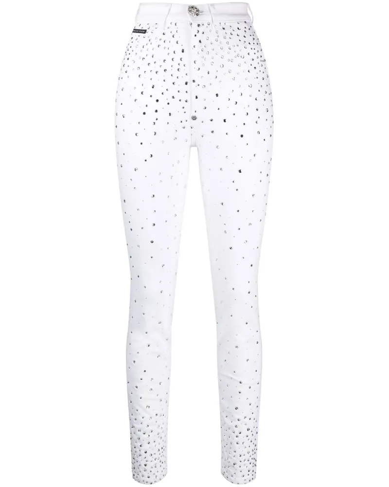 Philipp Plein Skinny-Jeans mit Strass - Weiß Weiß