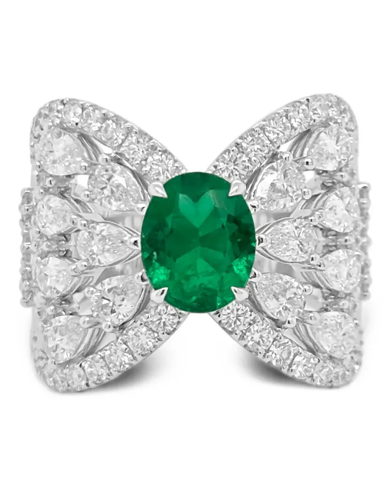 HYT Jewelry Ring mit Smaragd und Diamant - Silber Silber
