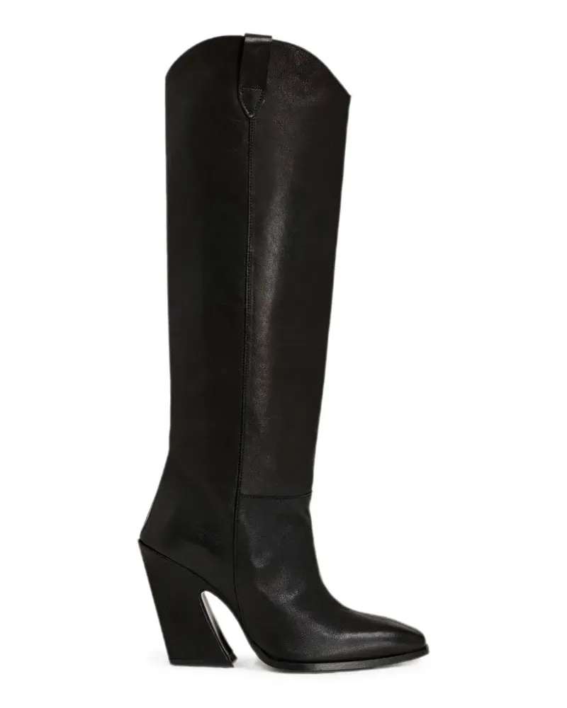 Essentiel Cowboystiefel mit Design-Absatz - Schwarz Schwarz