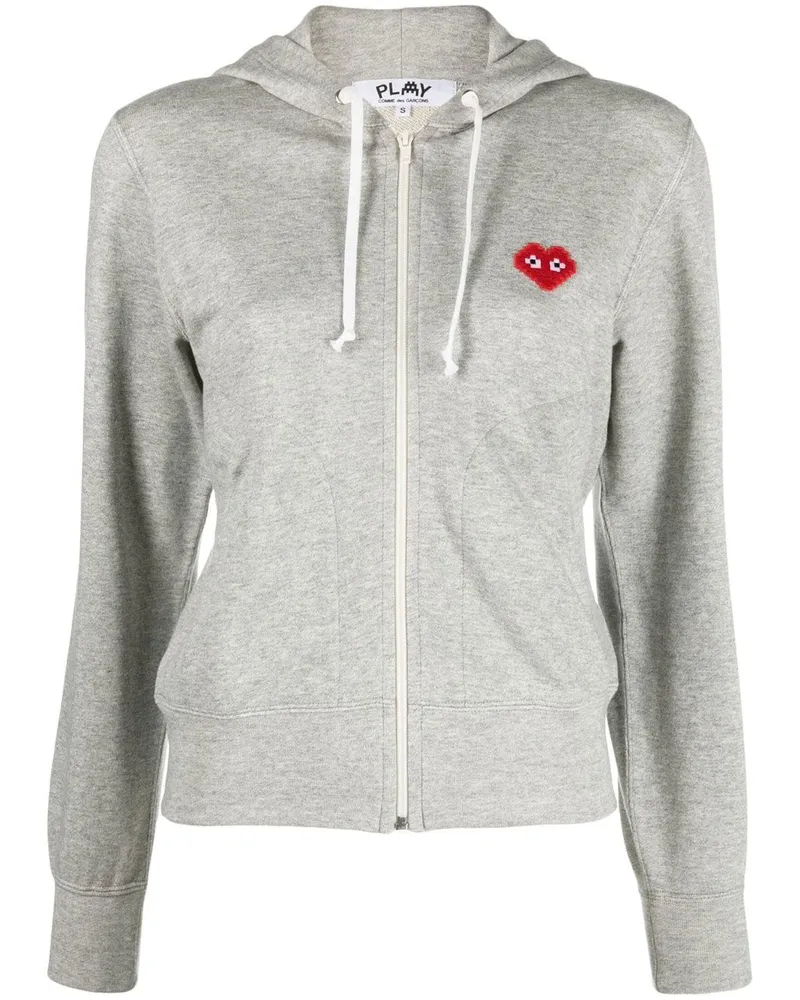 Comme des Garçons Kapuzenjacke mit Herzstickerei - Grau Grau