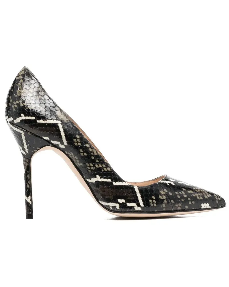 Manolo Blahnik Pumps mit Schlangen-Effekt - Braun Braun