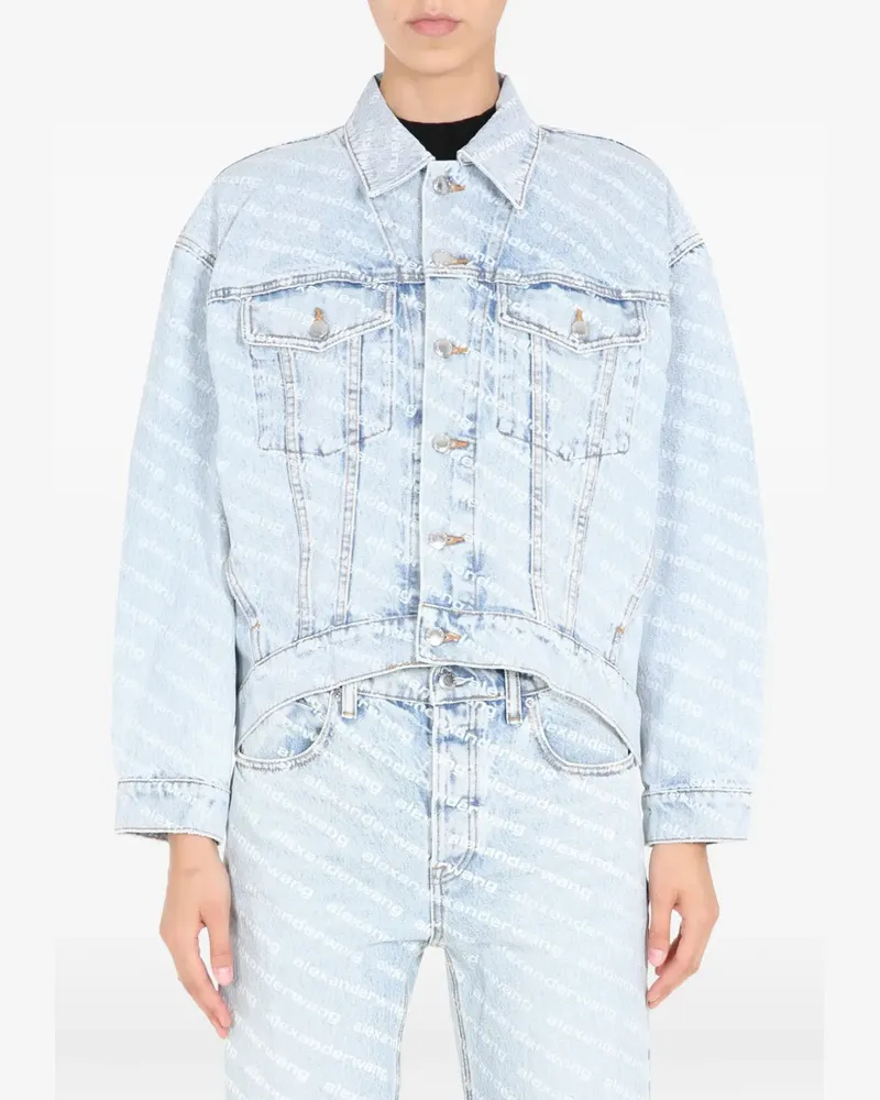 Alexander Wang logo-print denim jacket - Blau Blau