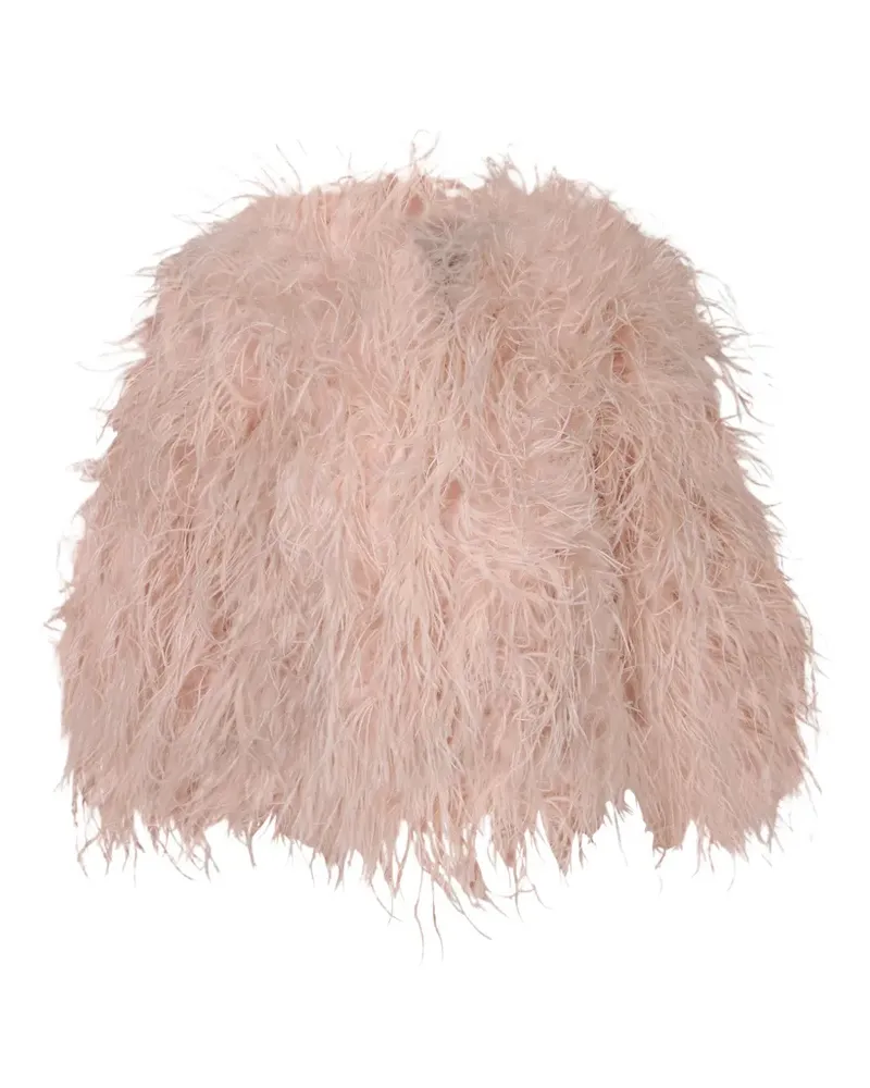 Yves Salomon feather-embellished coat - Rosa Rosa