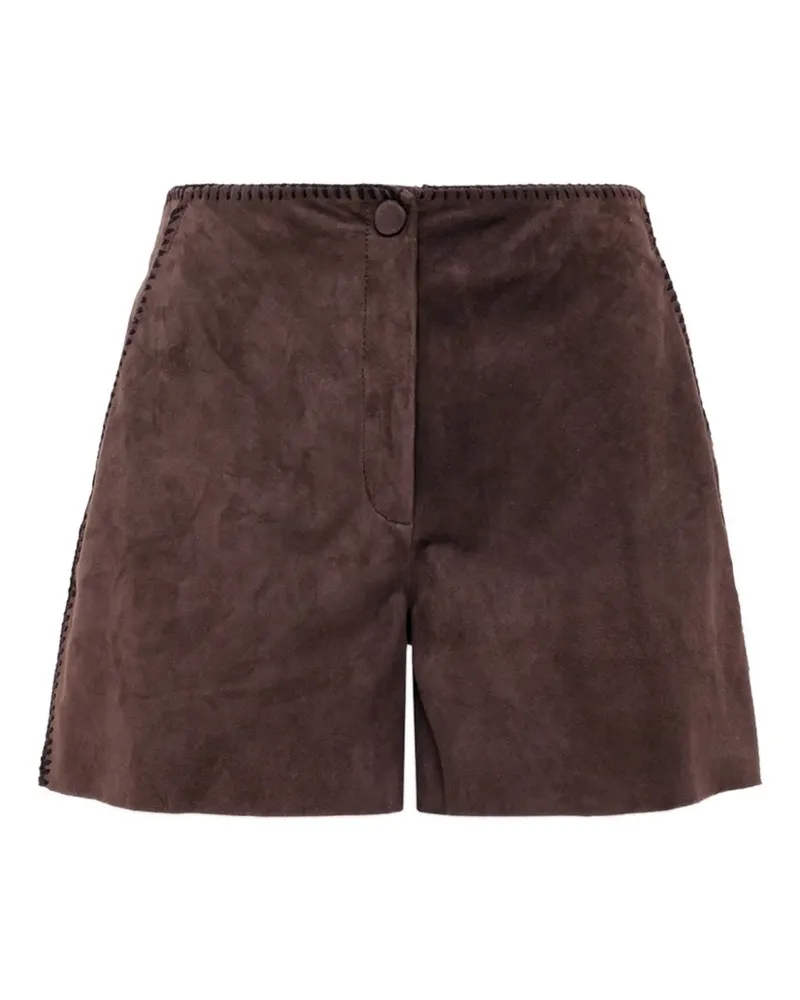 Blumarine crochet suede shorts - Braun Braun