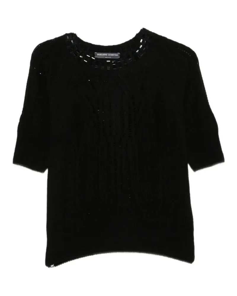 Ermanno Scervino cable-knit short-sleeve sweater - Weiß Weiß