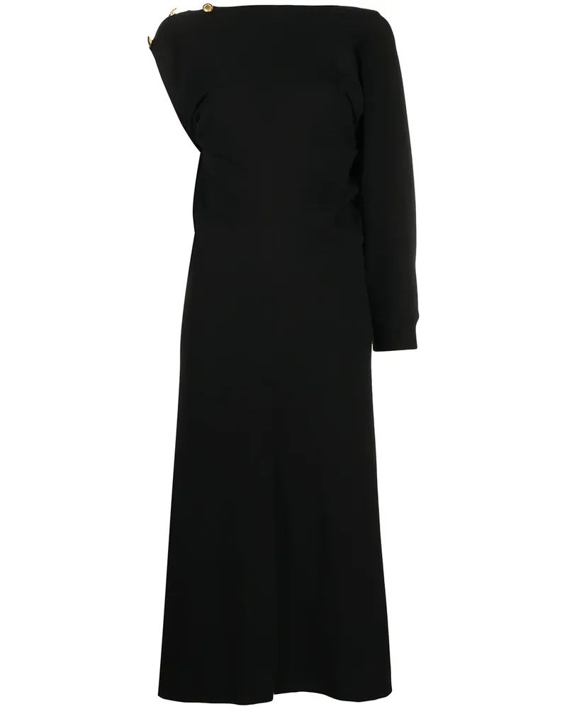 Givenchy Asymmetrisches Midikleid mit Schlitz - Schwarz Schwarz