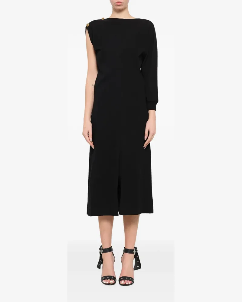 Givenchy Asymmetrisches Midikleid mit Schlitz - Schwarz Schwarz