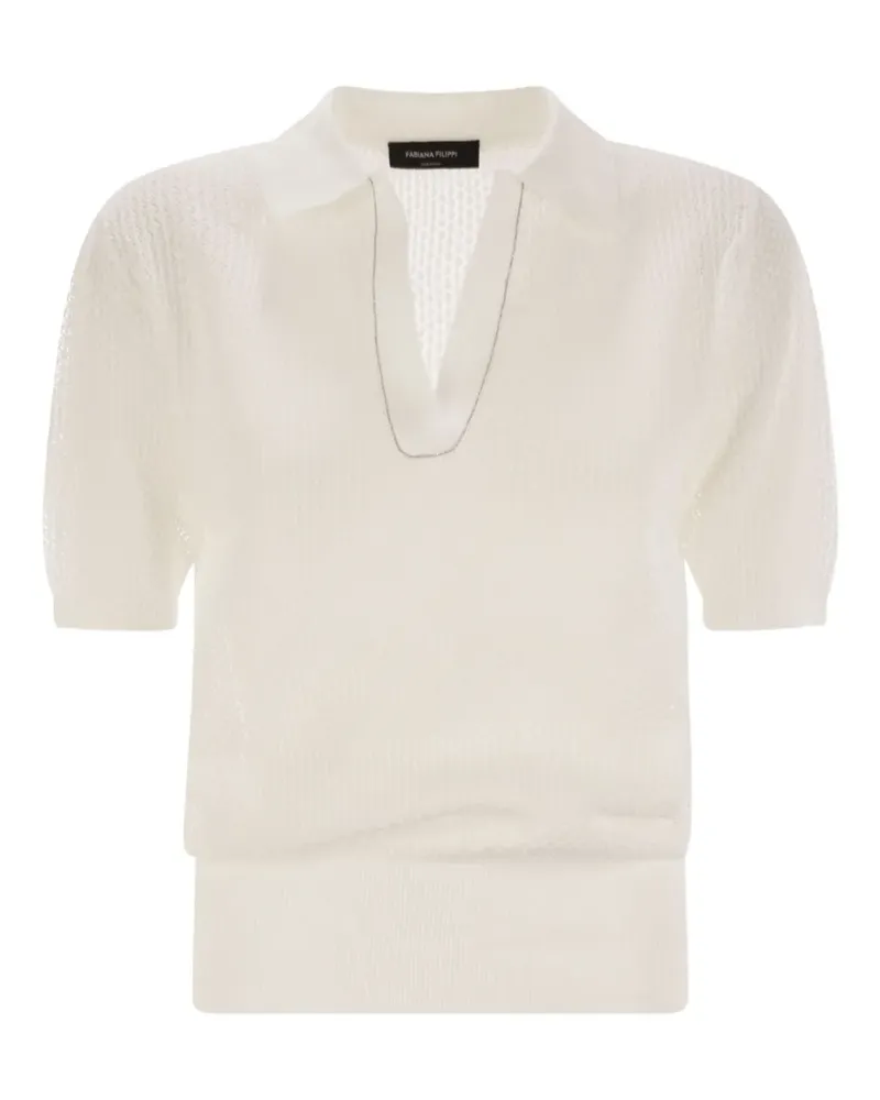 Fabiana Filippi T-Shirt mit V-Ausschnitt - Nude Nude