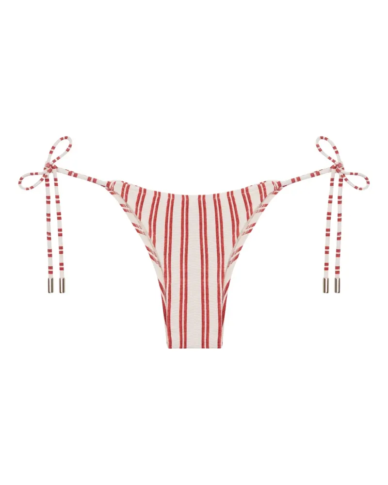 Lenny Niemeyer Gestreiftes Bikinihöschen mit Schnürung - Weiß Weiß